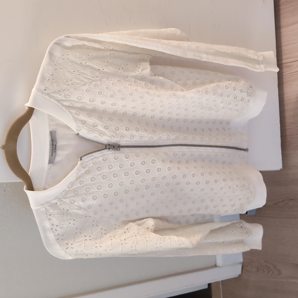 Women's AllSaints Spring/Summer Cream Bomber Jacket